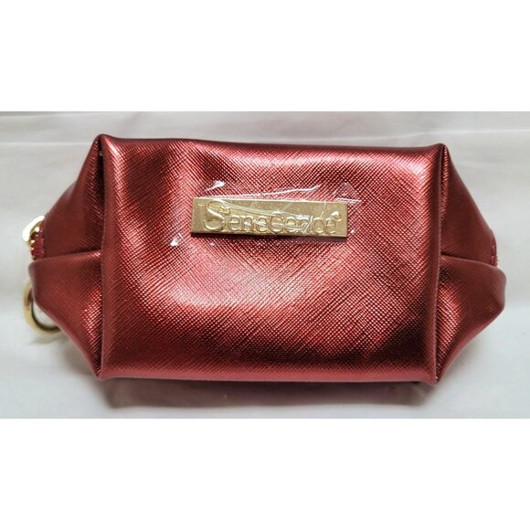 SeneGence LipSense ShadowSense Metallic Burgundy Cosmetic Bag with Gold Keyring - Picture 1 of 7